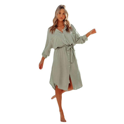 Robe chemise midi à boutons femmes Chic und Stil
