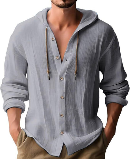 Chemise à capuche pour hommes avec patte de boutonnage Chic und Stil