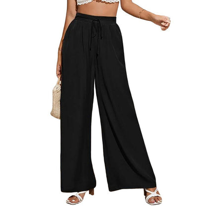 Wide palazzo pants for women with elastic waistband Chic und Stil
