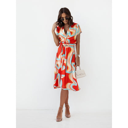 Women's A-line Dress with Button Closure Chic and Style