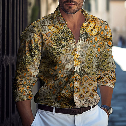 Chemise à manches longues pour hommes avec motif paisley complexe et design exclusif Chic und Stil