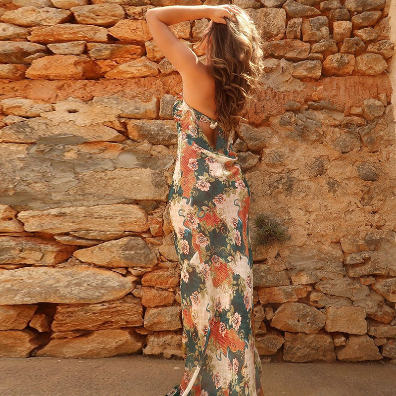 Dames Élégant Floral Maxi Robe Chic und Stil
