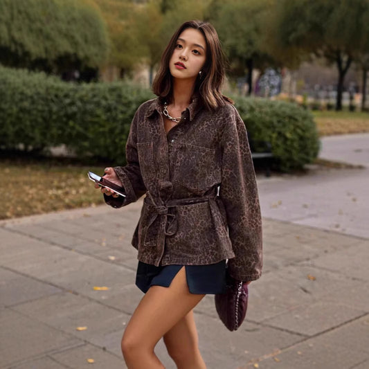 Women’s fashion utility jacket with belt Chic and Style