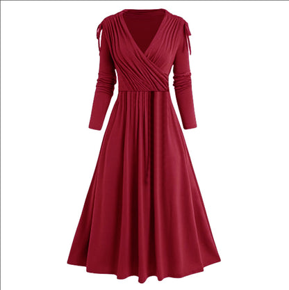 Robe midi femme avec effet drapé et manches longues Chic und Stil