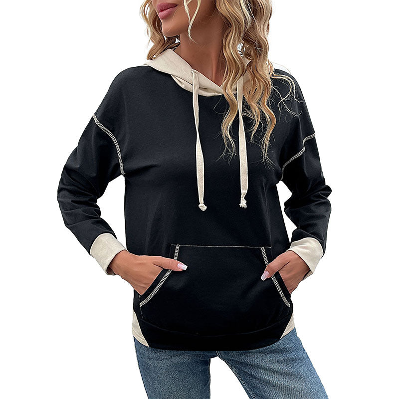 Pull à capuche décontracté pour dames avec design pratique de poches kangourou Chic und Stil