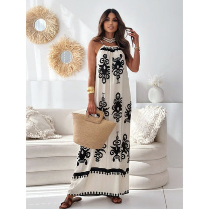 Robe maxi à col halter boho pour femme Chic und Stil
