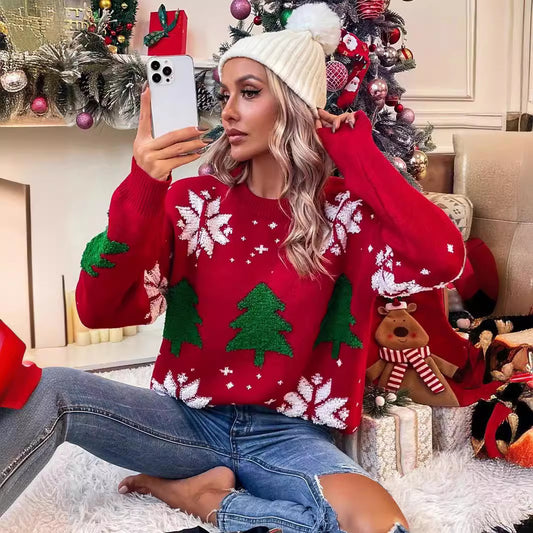 Pull de Noël pour femmes à motif avec design festif et coupe confortable Chic und Stil