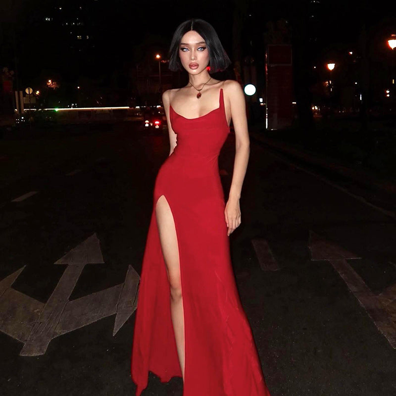 Robe de soirée séduisante pour femmes avec fente haute Chic und Stil