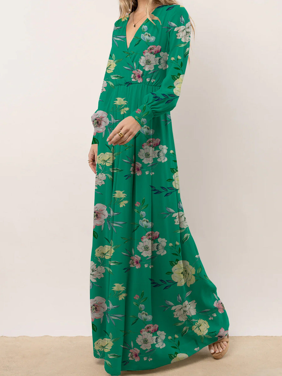 Robe maxi femme avec coupe fluide et élégant motif floral Chic und Stil