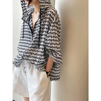Tunique à capuche géométrique pour femmes Chic und Stil