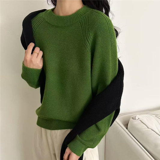 Pull en tricot décontracté pour femmes avec col rond et texture fine Chic und Stil