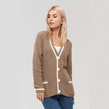 Dames gros tricot cardigan avec poches Chic und Stil