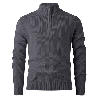 Pull en tricot pour hommes avec demi-fermeture éclair et structure côtelée Chic und Stil