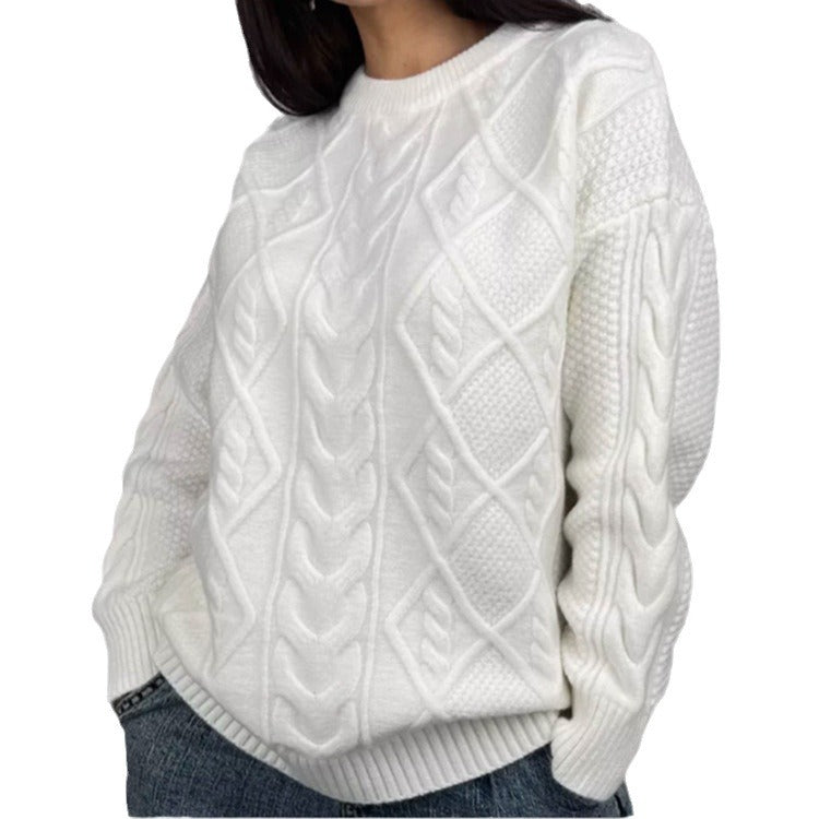 Pull en tricot oversized pour femmes avec motif en torsades Chic und Stil