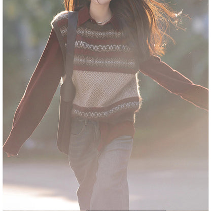 Pull superposé en tricot confortable Chic und Stil pour femmes