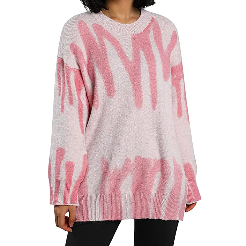 Dames pull oversized à la mode avec dégradé de couleurs unique Chic und Stil