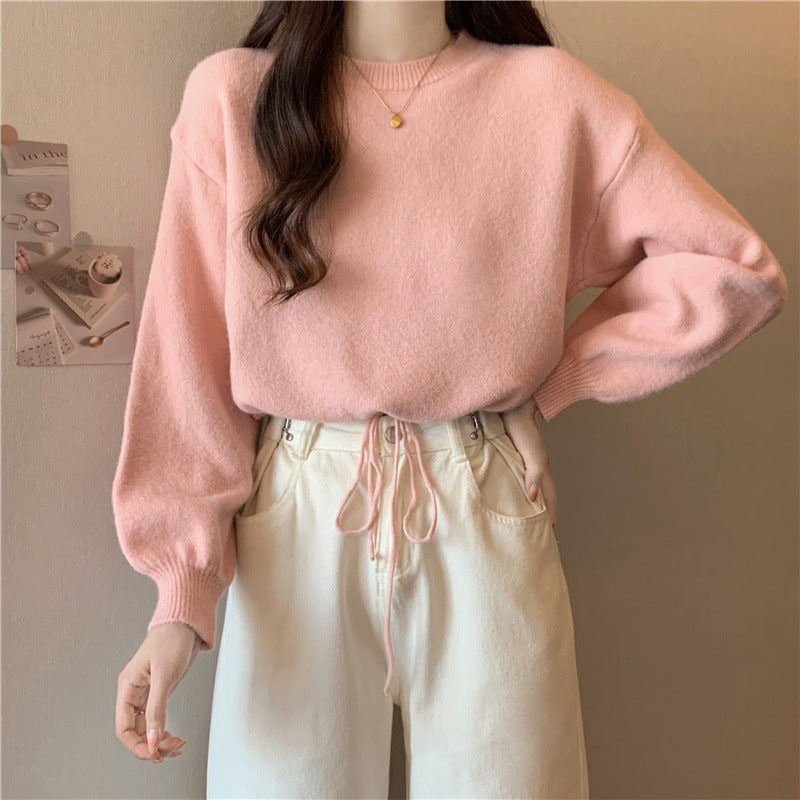 Pull décontracté pour femmes avec cordon de serrage et manches volumineuses Chic und Stil