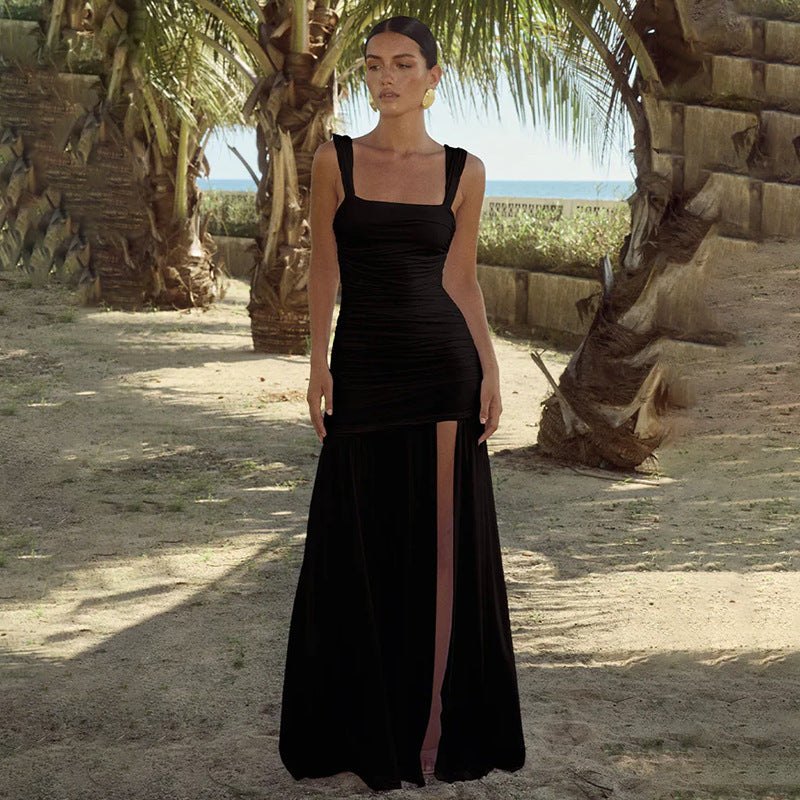Robe maxi élégante à fronces Chic und Stil pour femmes