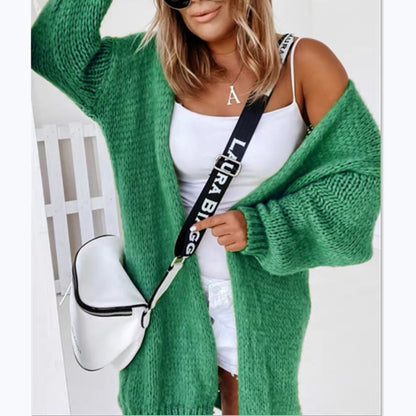 Dames gros tricot cardigan avec devant ouvert et coupe décontractée Chic und Stil