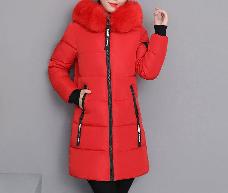 Veste matelassée à manches longues pour femmes avec col en fausse fourrure amovible Chic & Stil