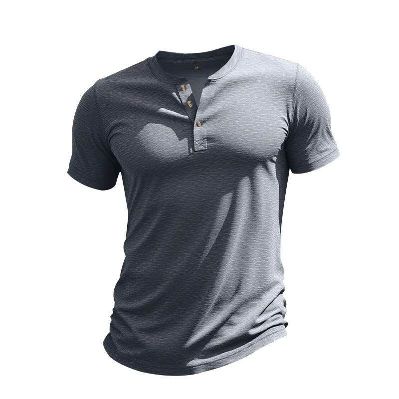 T-shirt Henley à manches courtes décontracté pour hommes en matériau respirant Chic und Stil