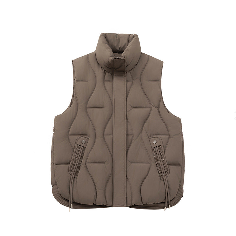 Dames gilet matelassé rembourré avec fermeture éclair pratique et poches hautes Chic und Stil