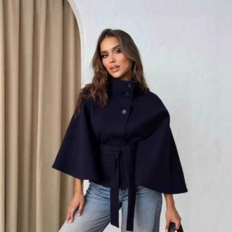 Femme Veste Cape Élégante avec Ceinture Chic & Stil
