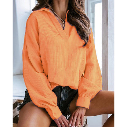 Blouse décontractée femme avec décolleté en V et manches raglan Chic und Stil