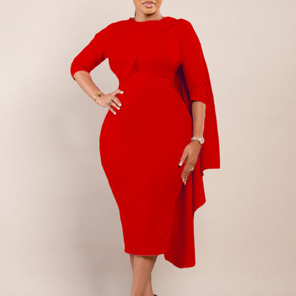 Robe midi femme avec coupe asymétrique Chic und Stil