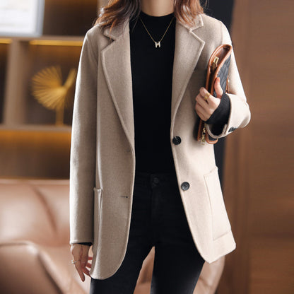 Dames élégant blazer en laine avec poches pratiques Chic und Stil