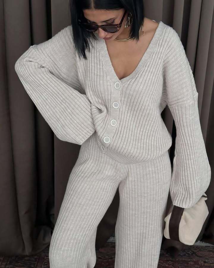 Dames élégant et décontracté ensemble en tricot Chic und Stil