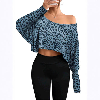 Pull cropped pour femmes avec motif léopard décontracté Chic und Stil