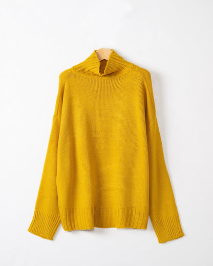 Femme pull en knit à col montant avec design structuré Chic und Stil
