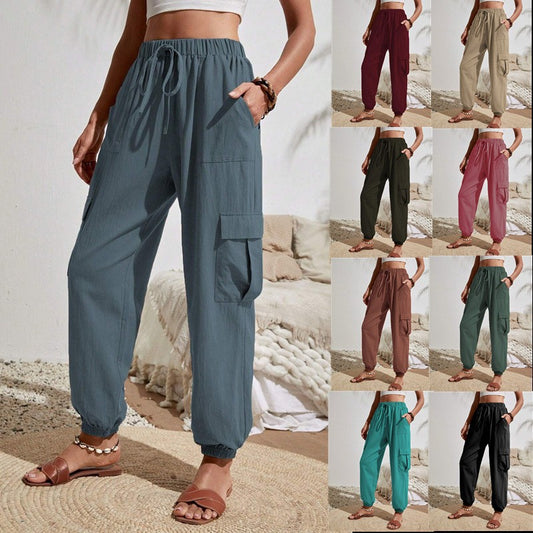 Casual cargo pants for women with elastic waist and practical pockets Chic and Style