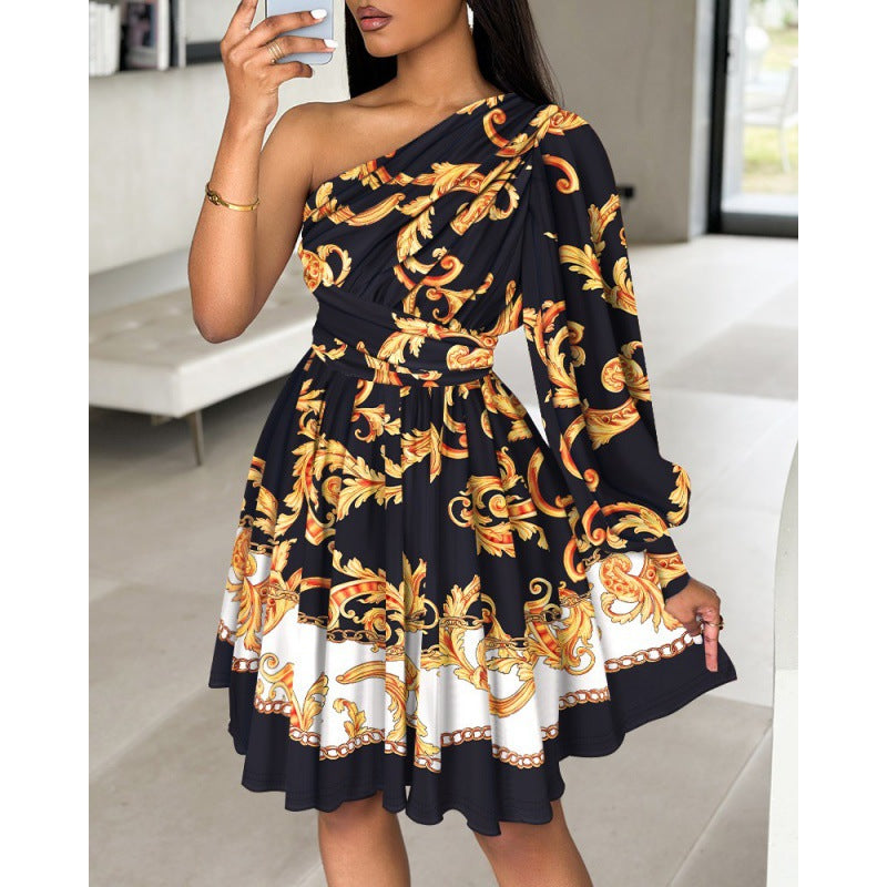 Robes florales élégantes à épaule unique Chic und Stil