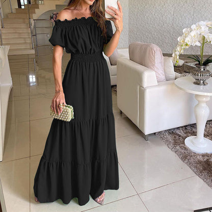 Robe Maxi à volants Off-Shoulder Chic und Stil