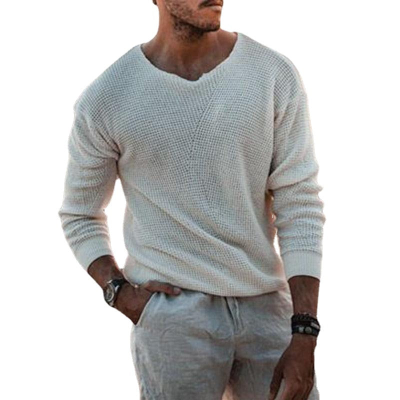 Pull Homme avec col V et design texturé Chic und Stil