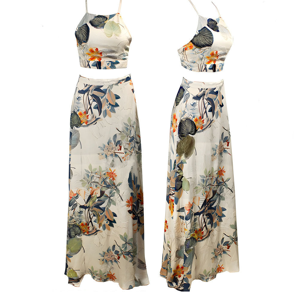 Dames Floral Deux-Pièces Set Chic und Stil