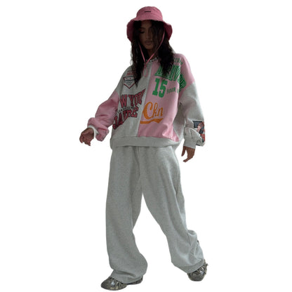 Chic and Style oversized casual sweatshirt and jogger pants set for women