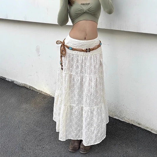 Jupe maxi femme avec broderie élaborée et taille élastique Chic und Stil