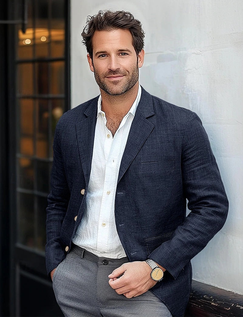 Blazer en lin décontracté pour hommes Chic und Stil
