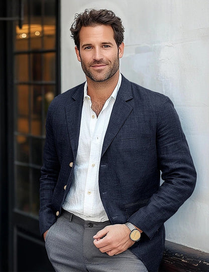Blazer en lin décontracté pour hommes Chic und Stil