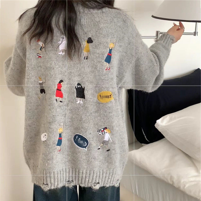 Dames Gros Pull Cardigan avec poches pratiques et détails de boutons Chic und Stil