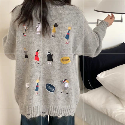 Dames Gros Pull Cardigan avec poches pratiques et détails de boutons Chic und Stil