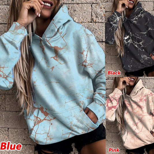 Pull à capuche femme avec motif marbré stylé Chic und Stil