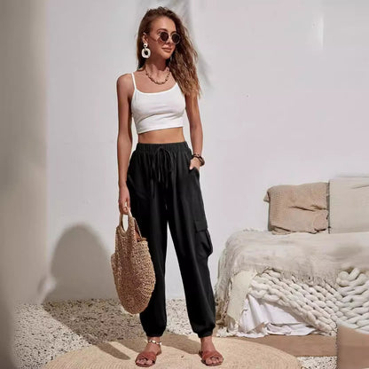 Casual cargo pants for women with elastic waist and practical pockets Chic and Style