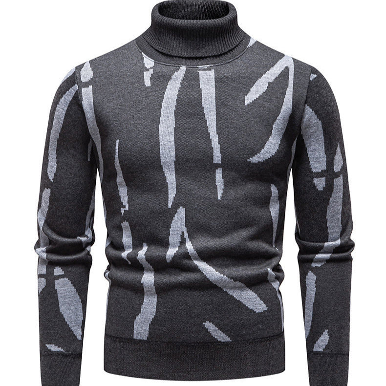 Pull roulé tendance pour hommes avec motif accrocheur Chic und Stil