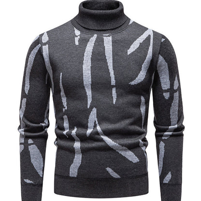 Pull roulé tendance pour hommes avec motif accrocheur Chic und Stil