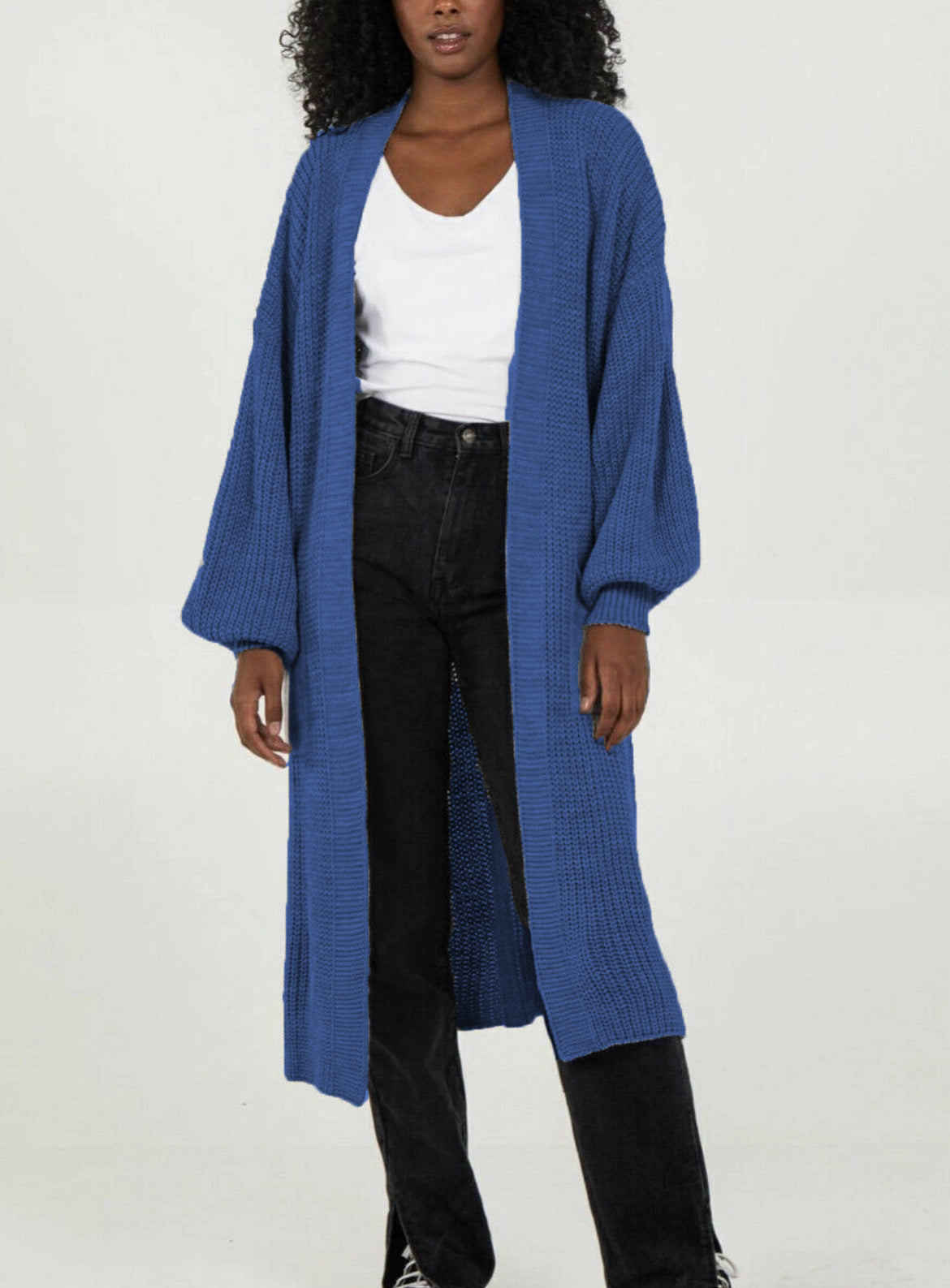 Cardigan en tricot grande taille pour femmes avec des manches volumineuses et une ouverture sur le devant Chic und Still