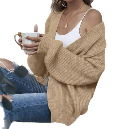 Dames Grand cardigan en tricot avec des manches volumineuses et une structure élégante Chic und Stil